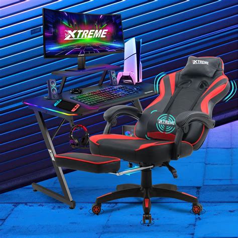 XTREME Gaming Chair & Desk Bundle, Ultimate Ergonomic Gaming Setup wit