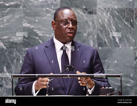 New York Usa 24th Sep 2021 Republic Of Senegal President Macky Sall