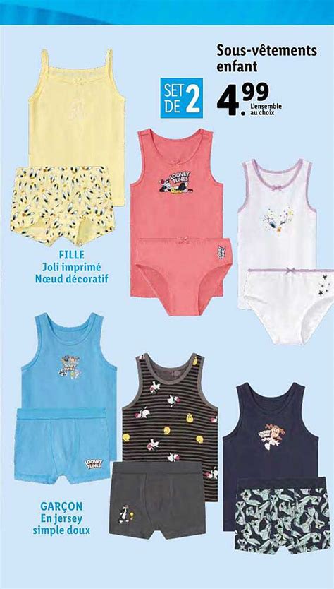 Offre Sous Vêtements Enfant Chez Lidl