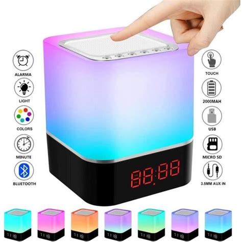 Haut Parleur Bluetooth Sans Fil Portable Avec Veilleuse Tactile Led