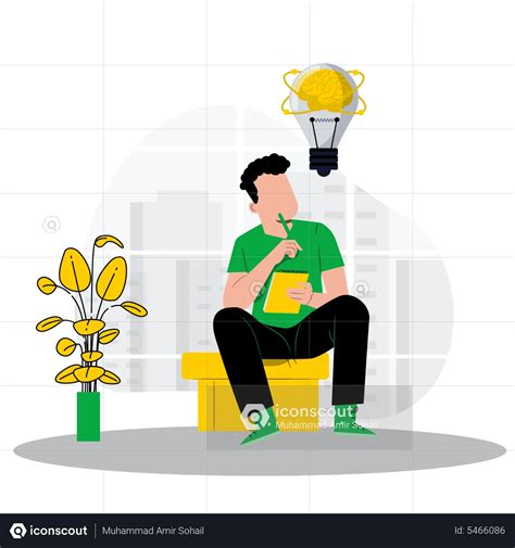 Best Man Writing Down Ideas On Paper Illustration Download In Png