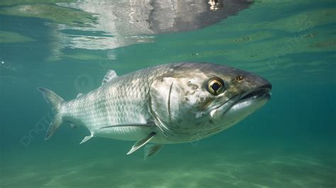 Background Ikan Berenang Bersama Dengan Air Jernih Di Bawahnya Gambar