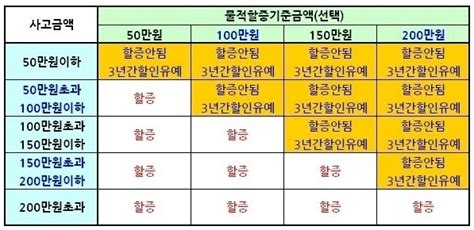 리뷰스토리 자동차보험료 물적사고할증기준금액에 대하여