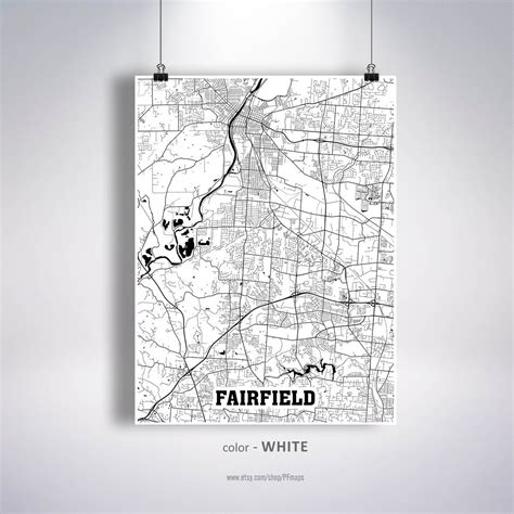 Fairfield Map Print Fairfield City Map Ohio OH USA Map | Etsy