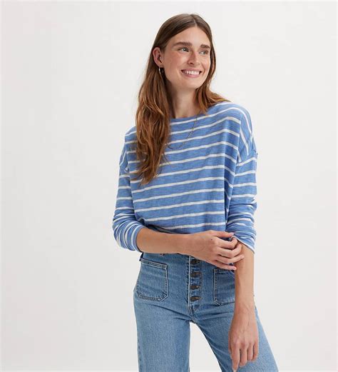 Striped Margot Long Sleeve T Shirt Blue Levis® Us