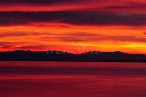 Dramatic Red Sky Stock Photo Image Of America Dusk 99381502