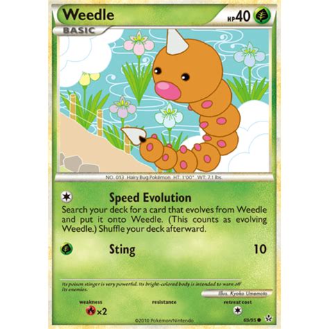 weedle  hs unleashed common pokemon card  mint tcg