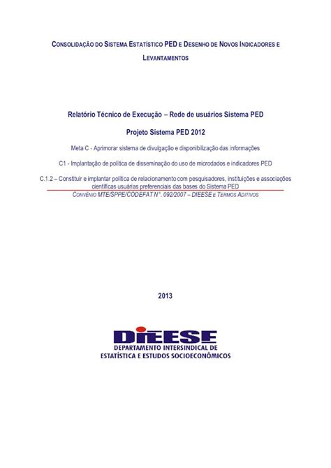 PDF CONSOLIDAÇÃO DO SISTEMA ESTATÍSTICO PED E DESENHO DE 2013 01