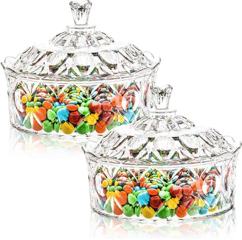 Choold Luxury Colorful Tent Shaped Crystal Candy Jar With Lid Clear Glass Apothecary