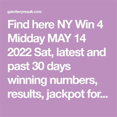 Ny Win 4 Midday Drawing Results By Calendar Printable Word Searches