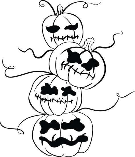 Halloween Kleurplaat Voor Kinderen Premium Vector