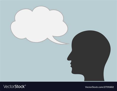 Silhouette Man Thinking With Cloud Bubble Vector Image