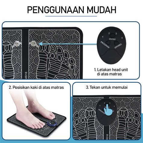 TaffOmicron Alat Pijat Kaki Elektrik EMS Foot Massager Baterai 6 Mode