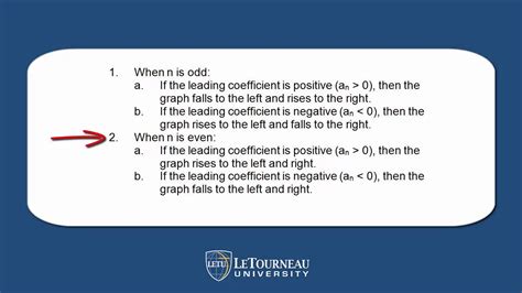 Long Range Behavior Of Functions Using The Leading Coefficient Test Youtube