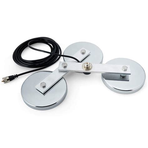 Chrome Triple Magnetic Mount With So Socket And Cable Radioworld