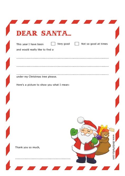 Dear Santa Letter Template Free