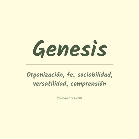 Significado Del Nombre Genesis