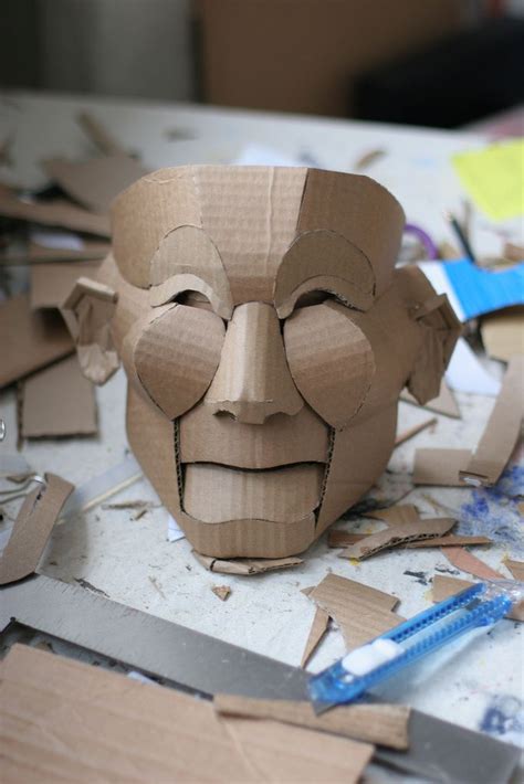 Nr 3 Cardboard Art Cardboard Sculpture Cardboard Mask