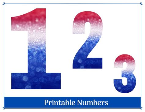 Patriotic Clip Art Numbers Printable Resizable Numbers Party