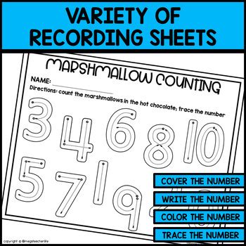 Winter Hot Chocolate Counting Activities Math Centers Task Cards