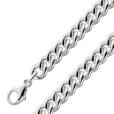 Panzerkette Armband Cuban Link Chain 8mm Sterling Silber 925 Massive