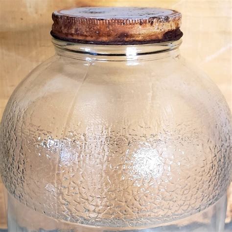 Vintage 40s Duraglas Glass Coffee Jar W Rusty Lid Rustic Etsy