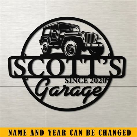 Personalized Car Garage Custom Name Metal Sign Facamart