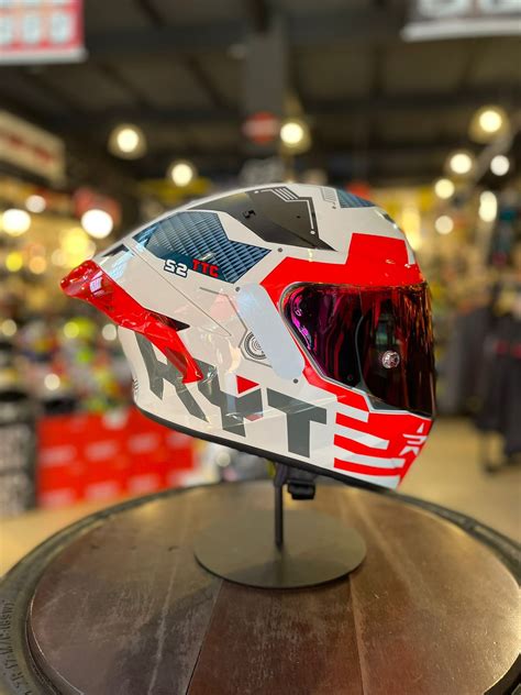 Capacete Kyt Tt Course Fuselage Red Viseira Espelhada Spoiler Vermelho