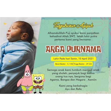 Jual Kartu Ucapan Aqiqah Kartu Kembang Telor Kartu Bayi Lahir