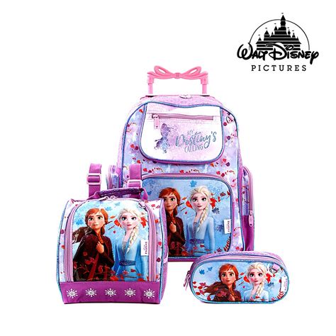 Kit Mochila Escolar Infantil Frozen Elsa E Anna Disney Rodinhas Em