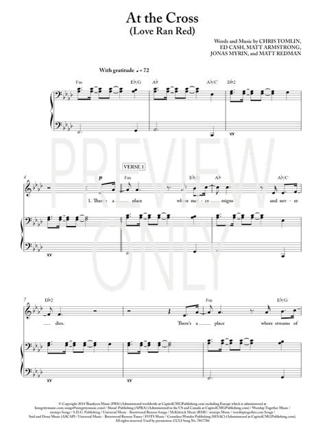 At The Cross Lead Sheet, Lyrics, & Chords | Chris Tomlin | WorshipHouse ...