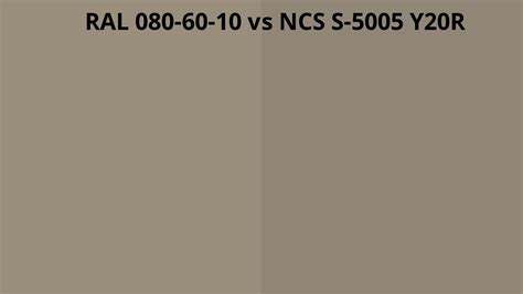 Ral 080 60 10 Vs Ncs S 5005 Y20r Ral Colour Chart Uk