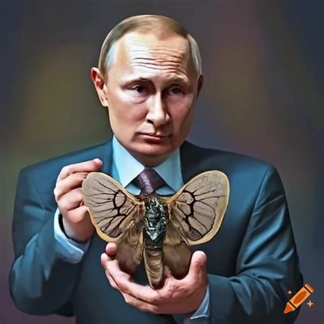 Satirical Image Of Putin Holding A Moth On Craiyon