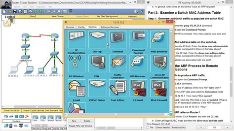 5328 Packet Tracer Examine The Arp Table Youtube