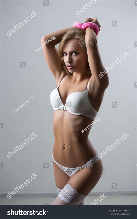 Woman Underwear Bite Handcuffs Bdsm Sex Stock Photo 314723624