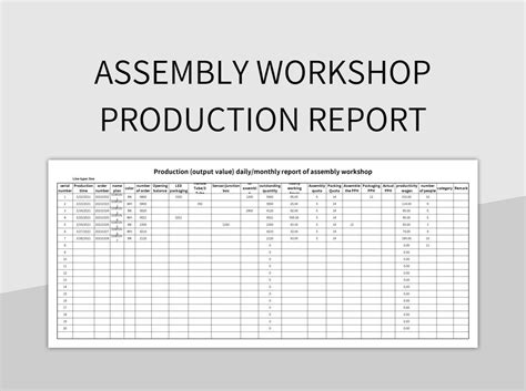 Factory Workshop Production Daily Report Excel Template And Google