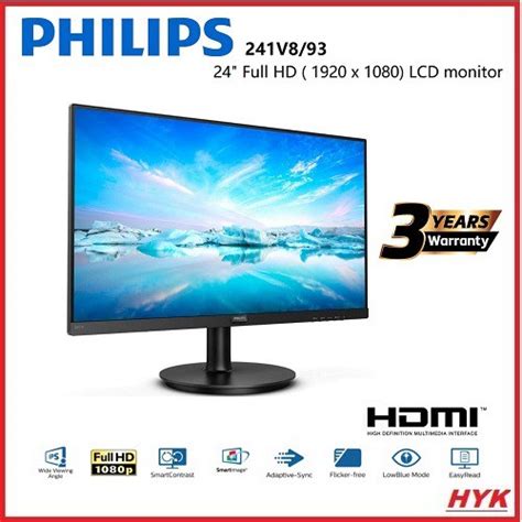 Philips 241V8 23 8 Full HD IPS 75Hz Adaptive Sync LCD Monitor Shopee