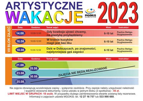 Zaproszenie Na Artystyczne Wakacje Serwis Informacyjny Gminy