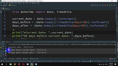 How To Get The Dates 30 Days Before And After From The Current Date In Python Youtube