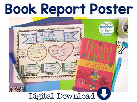 Printable Book Report Poster Template: Works With Any Fiction or Non ...