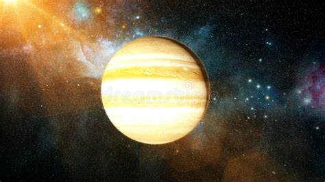 Realistic Beautiful Planet Jupiter from Deep Space Stock Illustration - Illustration of ...