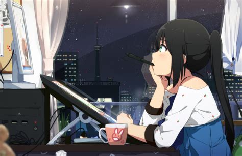 19++ Wallpaper Anime Girl With Computer