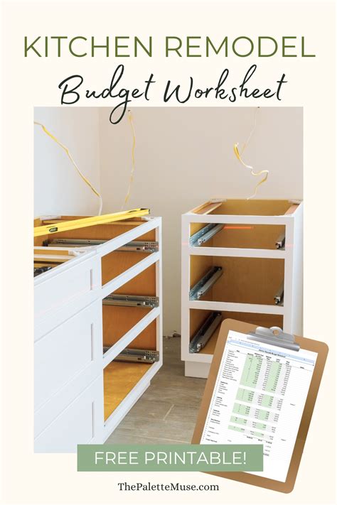 Kitchen Remodeling Budget Worksheet The Palette Muse