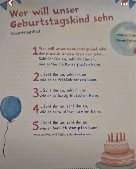 A German Birthday Card With Balloons And Cake