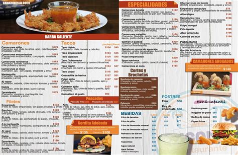 Carta del restaurante MARISCOS DUGONGO Culiacán Rosales Blvd del