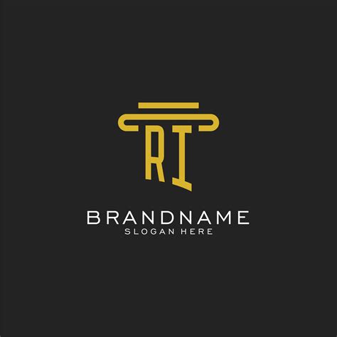 RI initial logo with simple pillar style design 15163653 Vector Art at ...