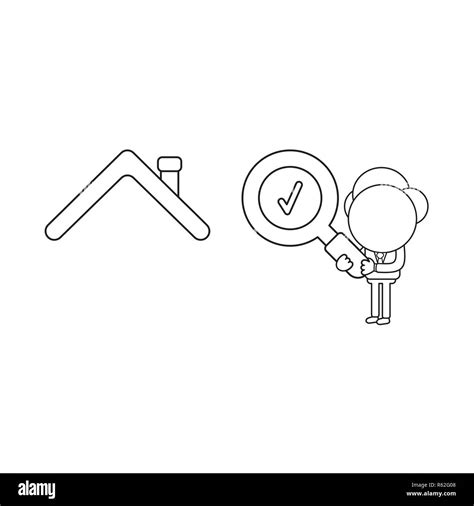 Vector Illustration Concept Of Businessman Character Holding Magnifying