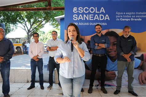 Prefeita Adriane E Guas Guariroba Inauguram Primeira Escola Saneada Do