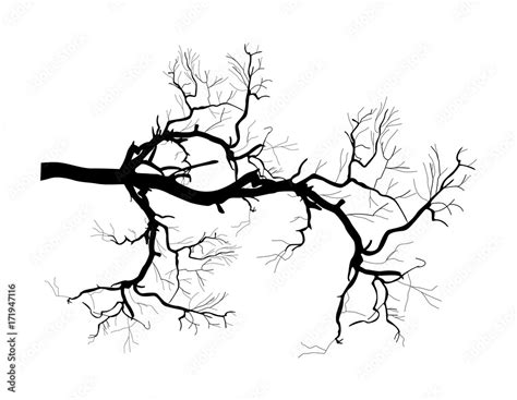 Tree Branch Silhouette - vector clip-art illustration Stock Vector ...