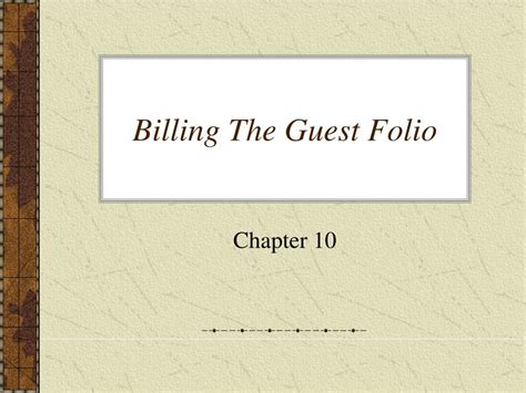 PPT - Billing The Guest Folio PowerPoint Presentation, free download ...